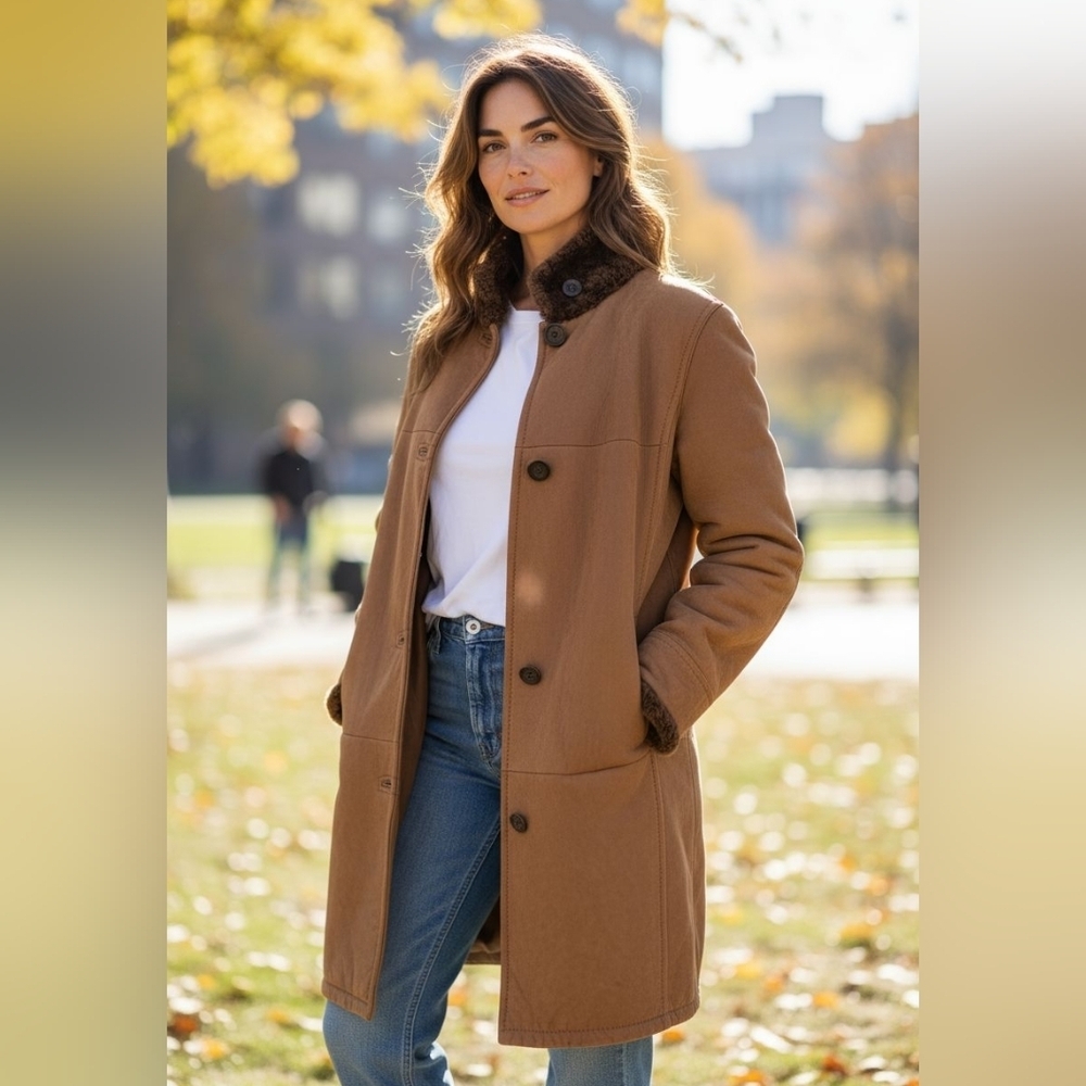 Vintage CHRIST Leather Women's Tan Coat